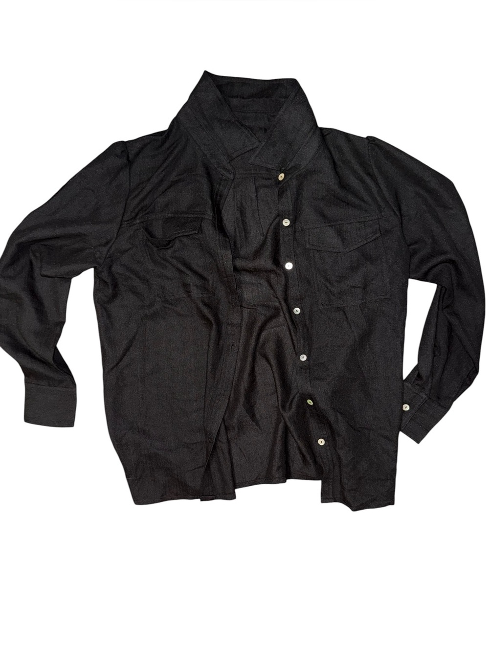 Halara full button up work blouse large nwot